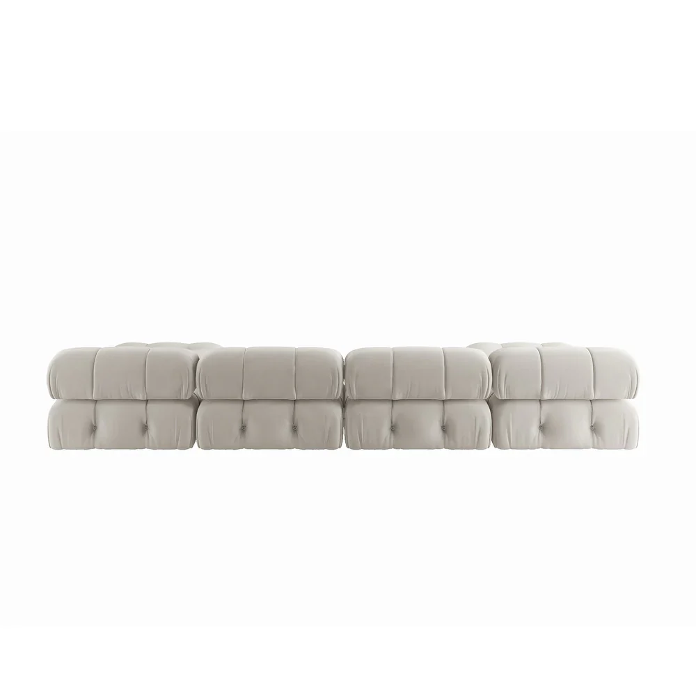 138'' Modern Velvet Upholstery U-shaped Modular Sofa - Image 6
