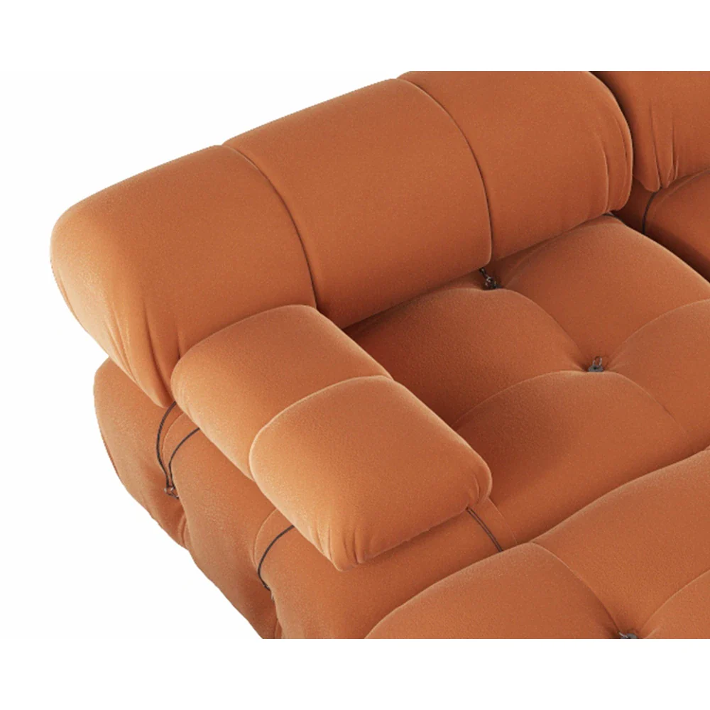138'' Modern Velvet Upholstery U-shaped Modular Sofa - Image 7