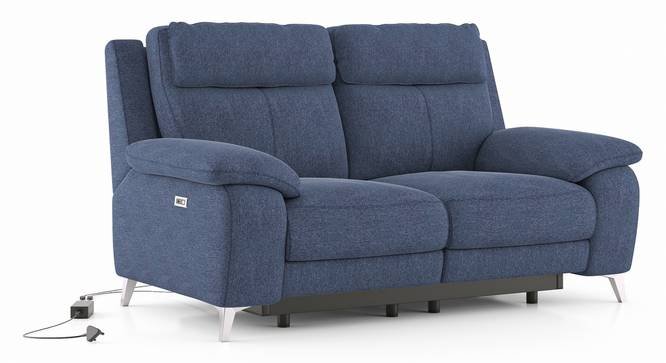 Emila Fabric Two Seater Motorized Recliner in Blue