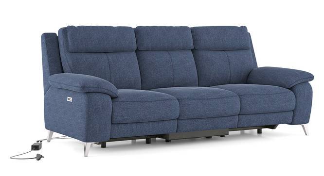 Emila Fabric Three Seater Motorized Recliner in Blue - Image 4
