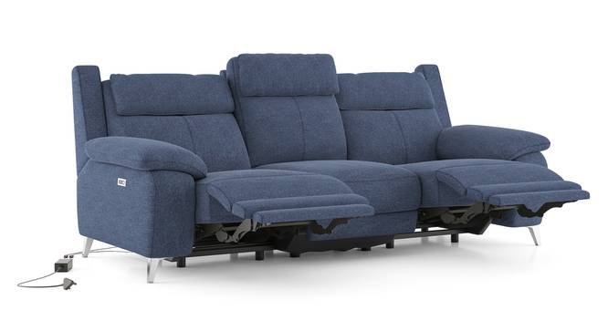 Emila Fabric Three Seater Motorized Recliner in Blue - Image 5
