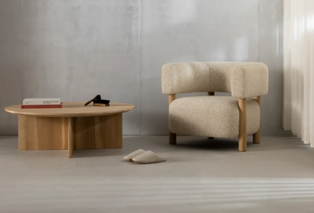 Nordic Aesthetic Wooden Sofa - Image 3