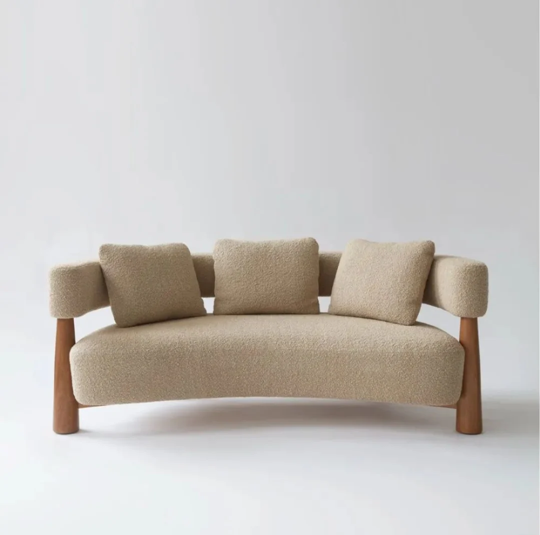 Nordic Aesthetic Wooden Sofa - Image 6